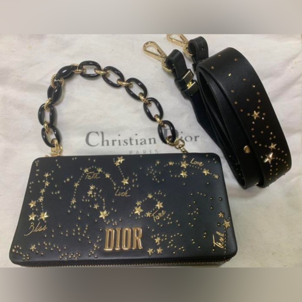 Brand New! Dior Cosmetic Pouch to Clutch Crossbody Bag Purse With Chain